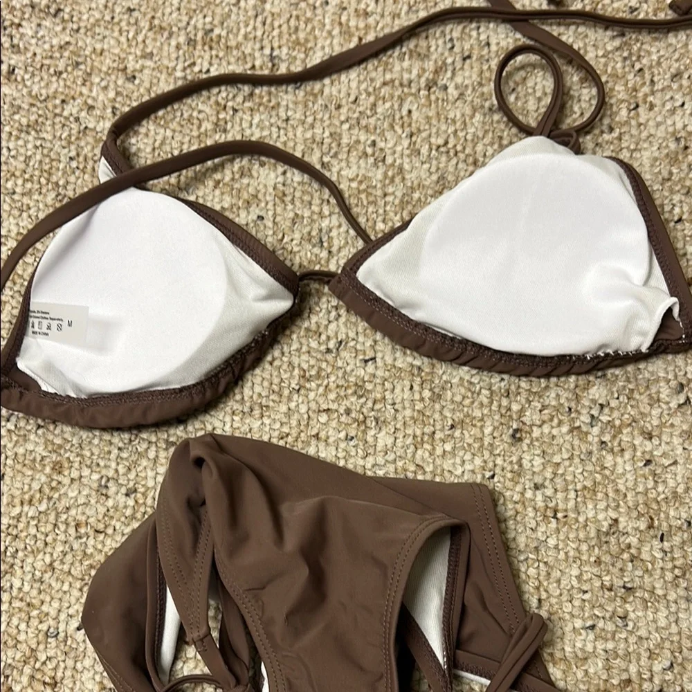 SHEIN Brown Triangle Bikini Set new in Bag